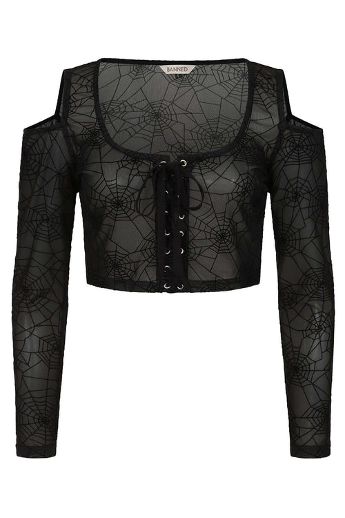 Banned Apparel Seraphina Mesh Top Black - DevilGothic DevilGothic