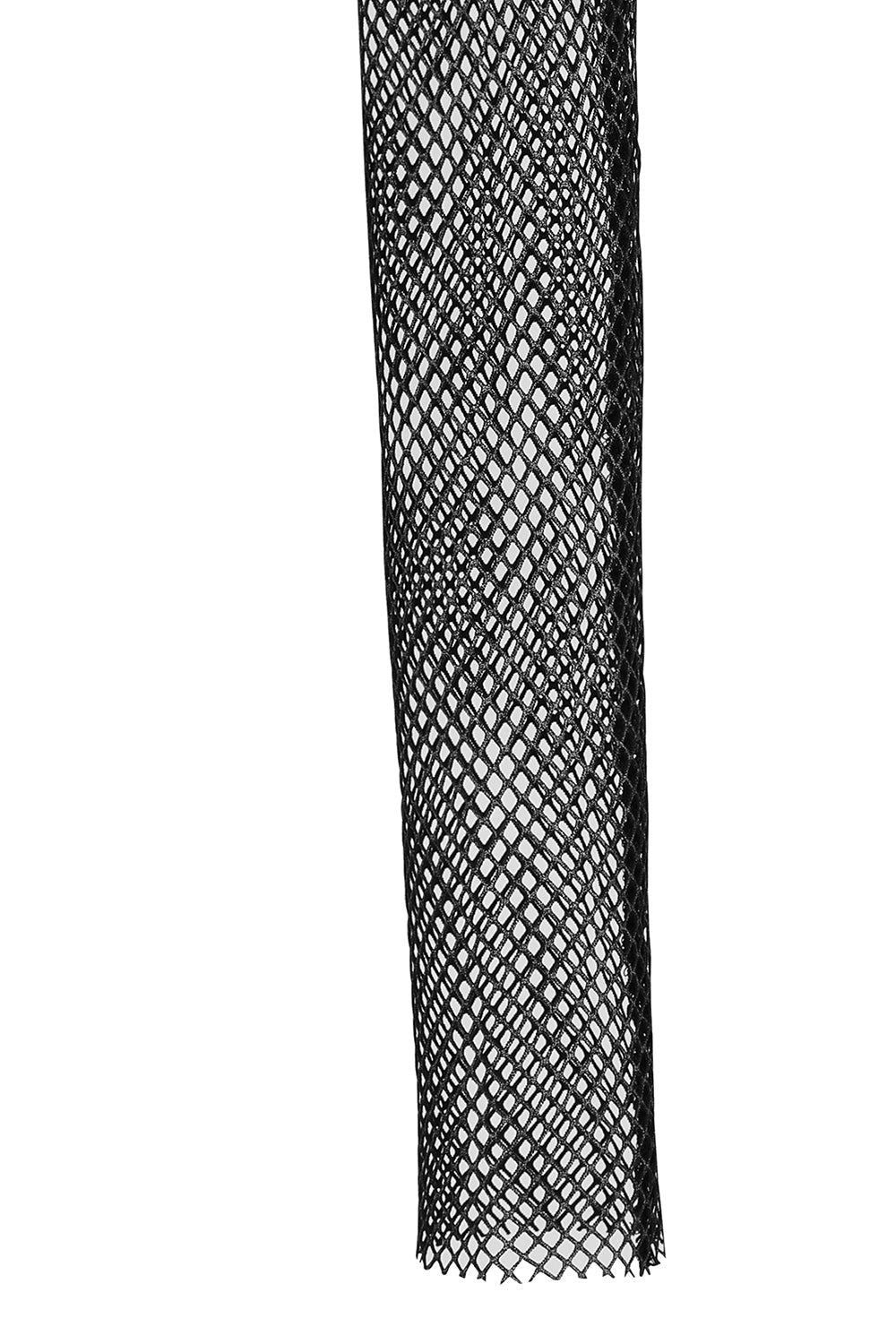 Banned Apparel Venus Metallic Fishnet Crop Top in Blue Black - DevilGothic DevilGothic