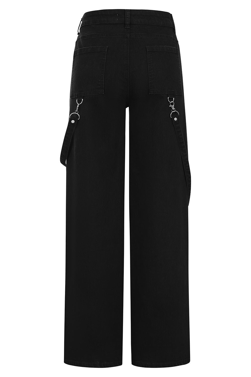 Banned Apparel Cinder Industrial Mesh Panel Wide Leg Trousers - DevilGothic DevilGothic