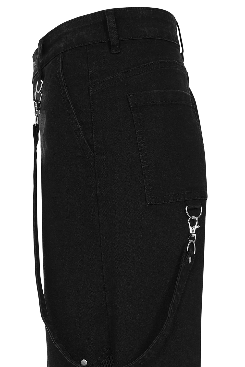 Banned Apparel Cinder Industrial Mesh Panel Wide Leg Trousers - DevilGothic DevilGothic