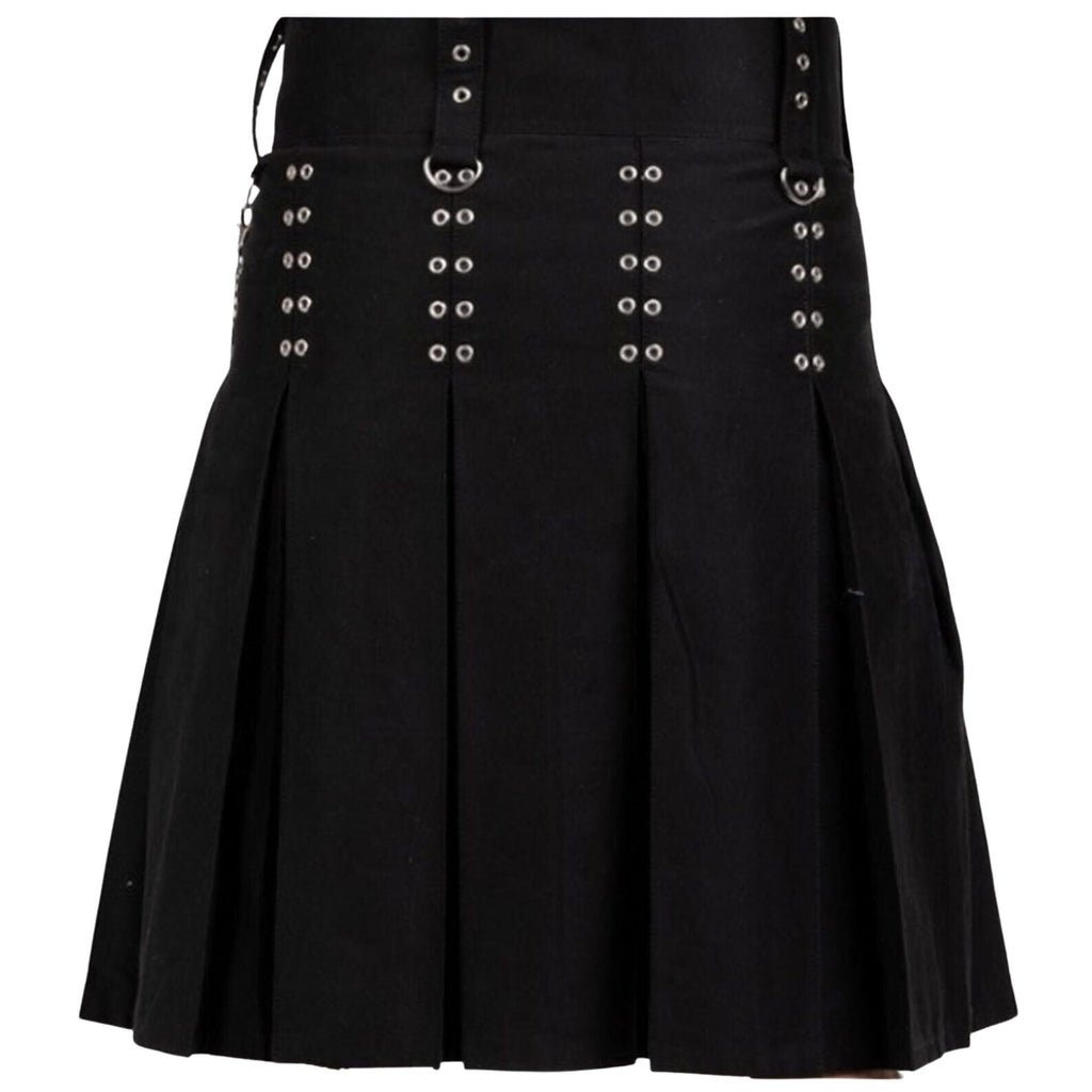 Black Modern Utility Kilt Scottish Gothic Wedding kilts for men's Fashion Kilt