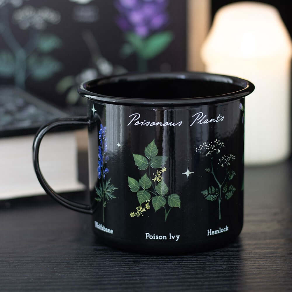 Gothic Gifts Poisonous Plants Enamel Mug - DevilGothic DevilGothic
