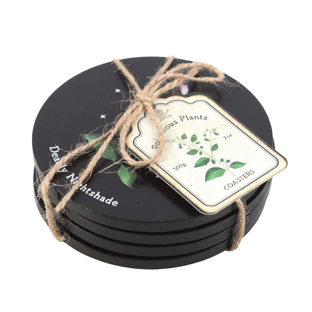 Gothic Gifts Poisonous Plants Coaster Set - DevilGothic DevilGothic
