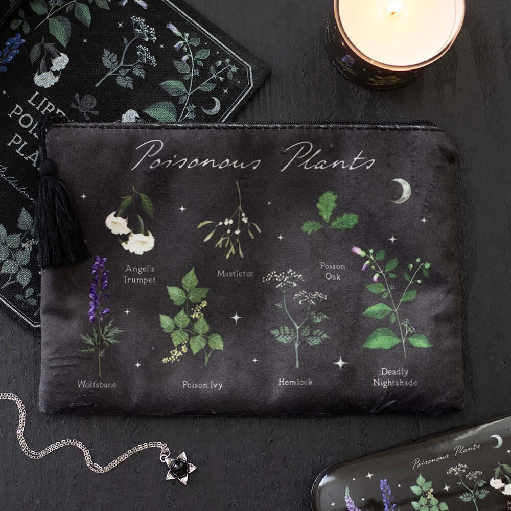 Gothic Gifts Poisonous  Plants Makeup Bag - DevilGothic DevilGothic
