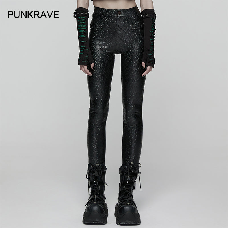 Punk Rave Ravenna Leggings - Black Prism Finish - DevilGothic DevilGothic