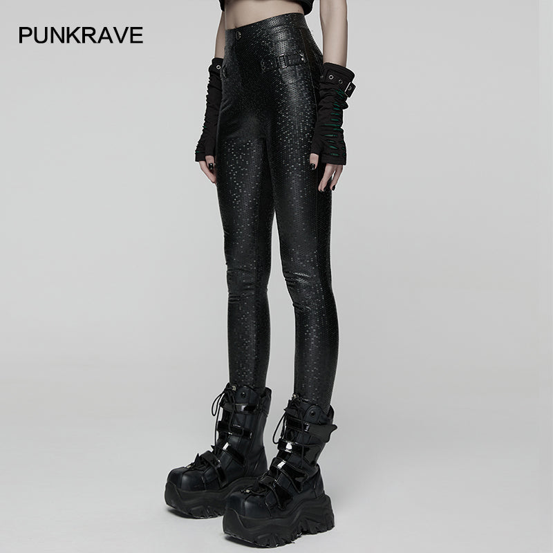 Punk Rave Ravenna Leggings - Black Prism Finish - DevilGothic DevilGothic
