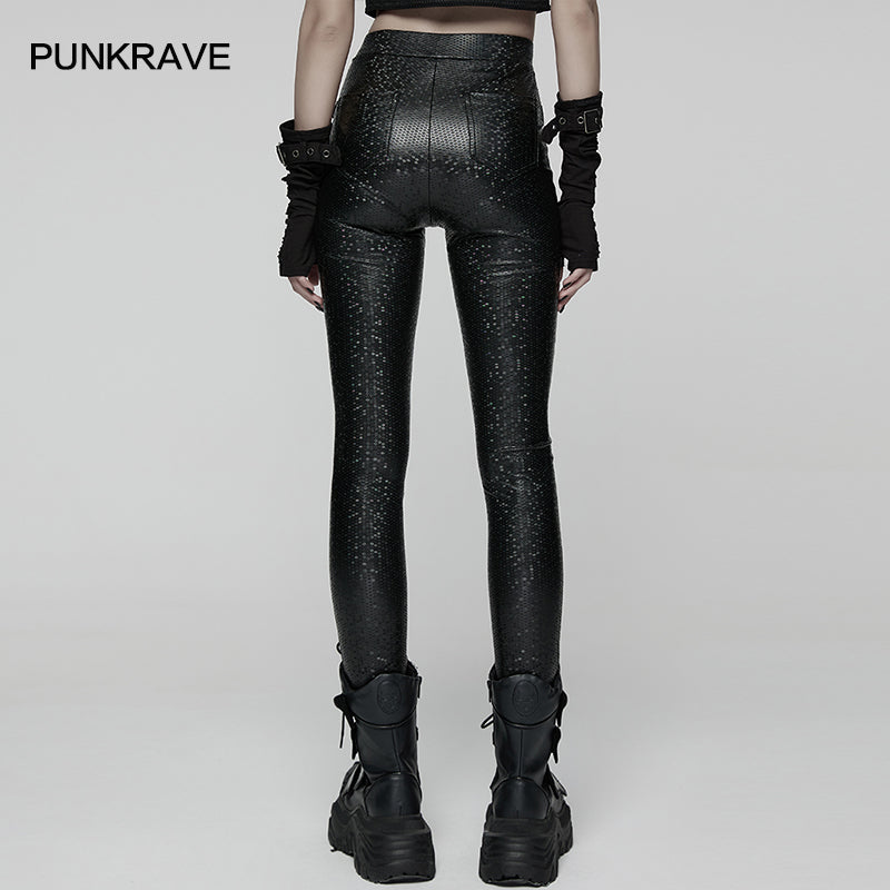 Punk Rave Ravenna Leggings - Black Prism Finish - DevilGothic DevilGothic