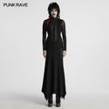 Punk Rave Seraphine Spinal Lace Panel Maxi Dress In Black - DevilGothic DevilGothic