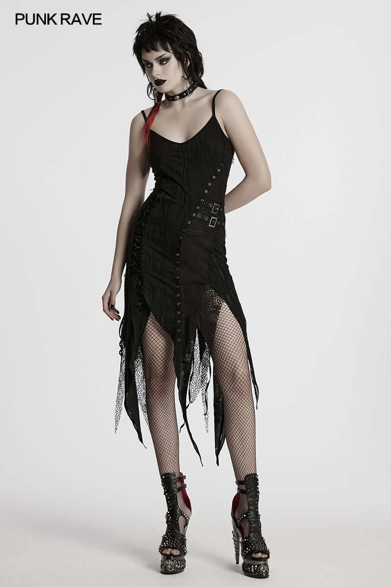 Punk Rave  Honey Irregular Split Dress - DevilGothic DevilGothic