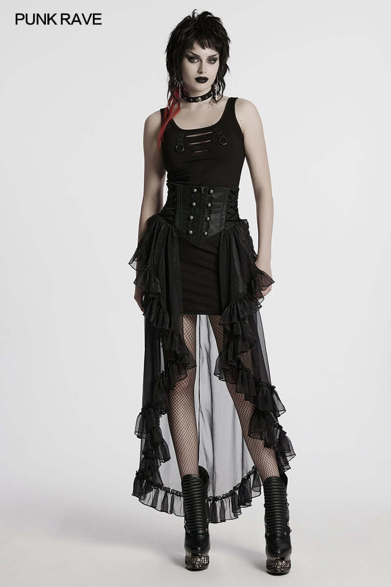 Punk Rave Dila Romantic Chiffon Skirt - DevilGothic DevilGothic