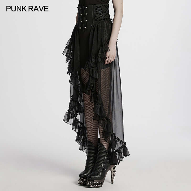 Punk Rave Dila Romantic Chiffon Skirt - DevilGothic DevilGothic