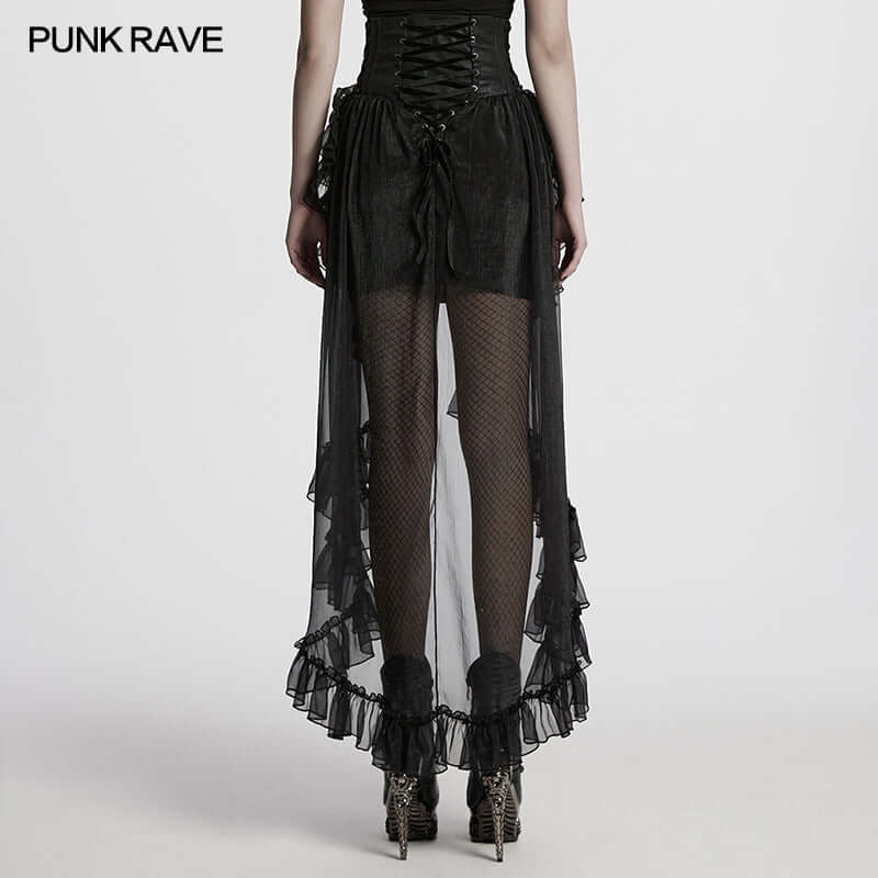 Punk Rave Dila Romantic Chiffon Skirt - DevilGothic DevilGothic