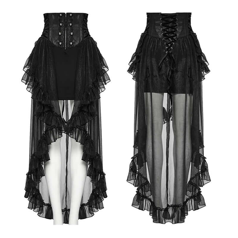 Punk Rave Dila Romantic Chiffon Skirt - DevilGothic DevilGothic