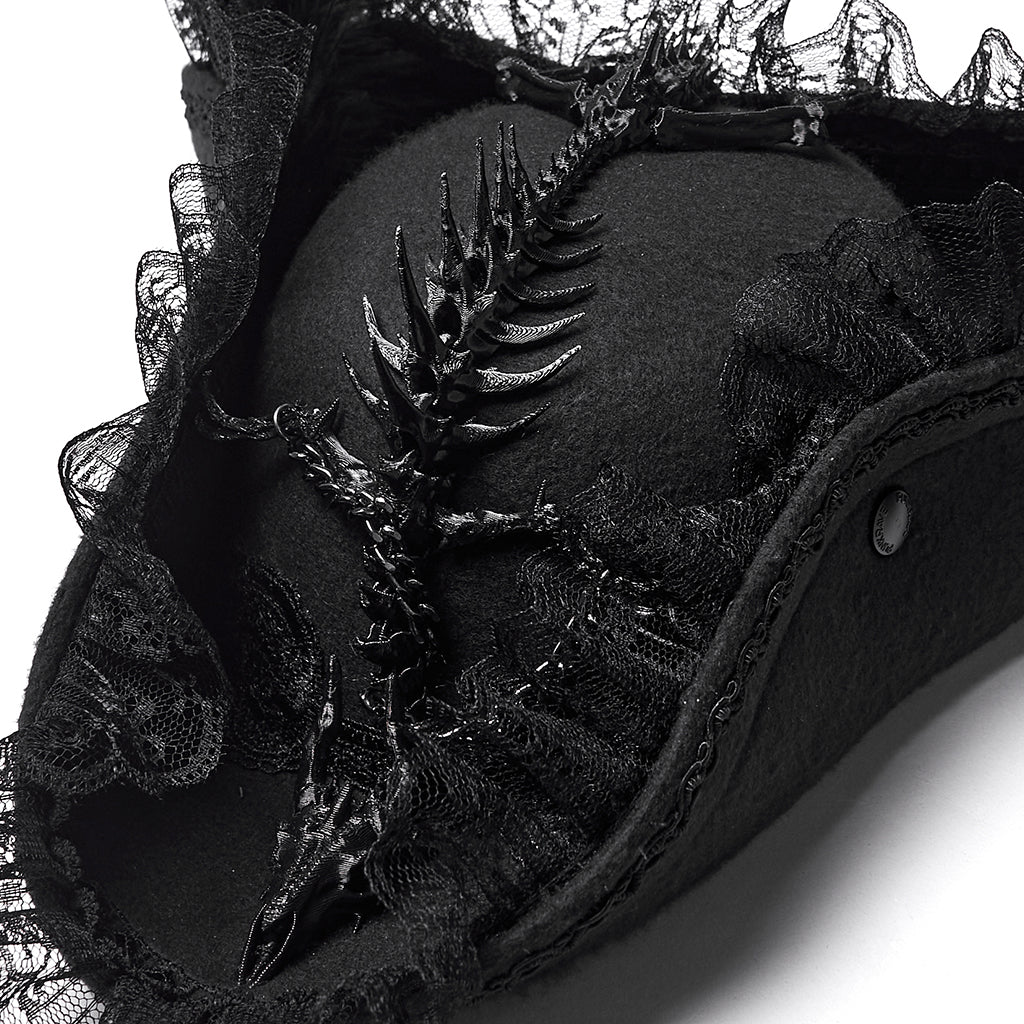 Punk Rave Goth Imprisoned Beast Bone Pirate Hat - DevilGothic DevilGothic
