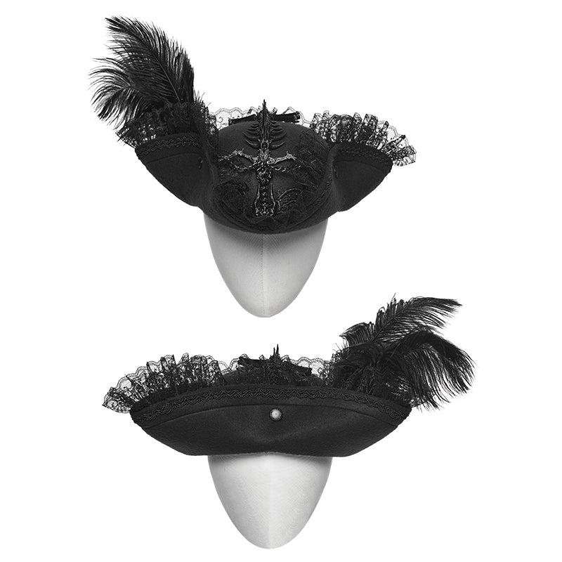 Punk Rave Goth Imprisoned Beast Bone Pirate Hat - DevilGothic DevilGothic