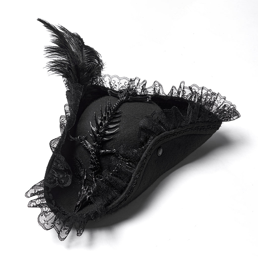 Punk Rave Goth Imprisoned Beast Bone Pirate Hat - DevilGothic DevilGothic