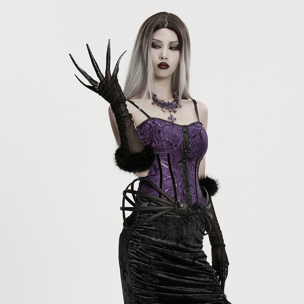 Punk Rave Fluffy Goth Gloves - DevilGothic DevilGothic