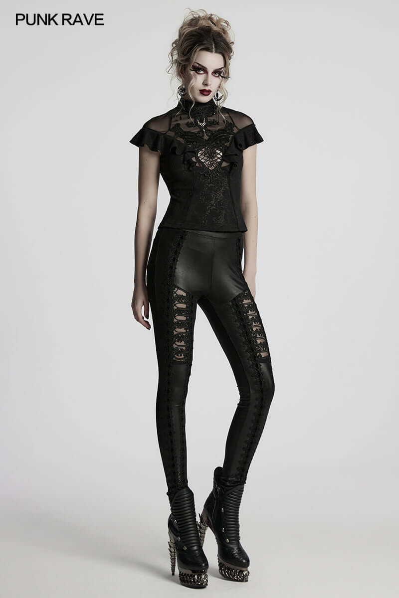 Punk Rave Gothic Applique Top - DevilGothic DevilGothic