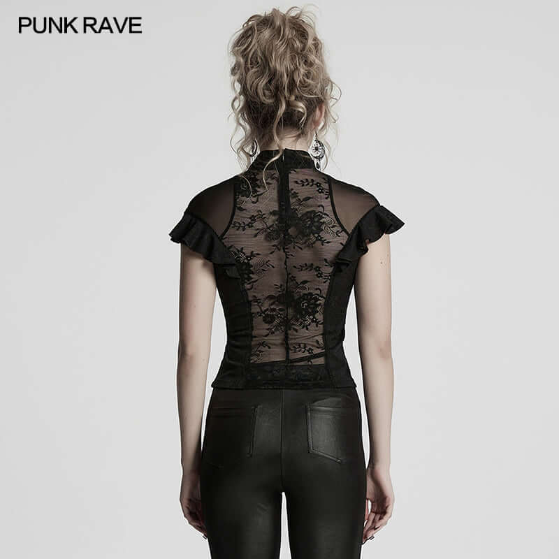 Punk Rave Gothic Applique Top - DevilGothic DevilGothic