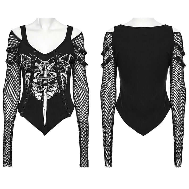 Punk Rave Vonda Printed T-Shirt - DevilGothic DevilGothic