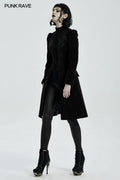 Punk Rave Nerezza Goth Mid-Length Embroidered Velvet Coat - DevilGothic DevilGothic