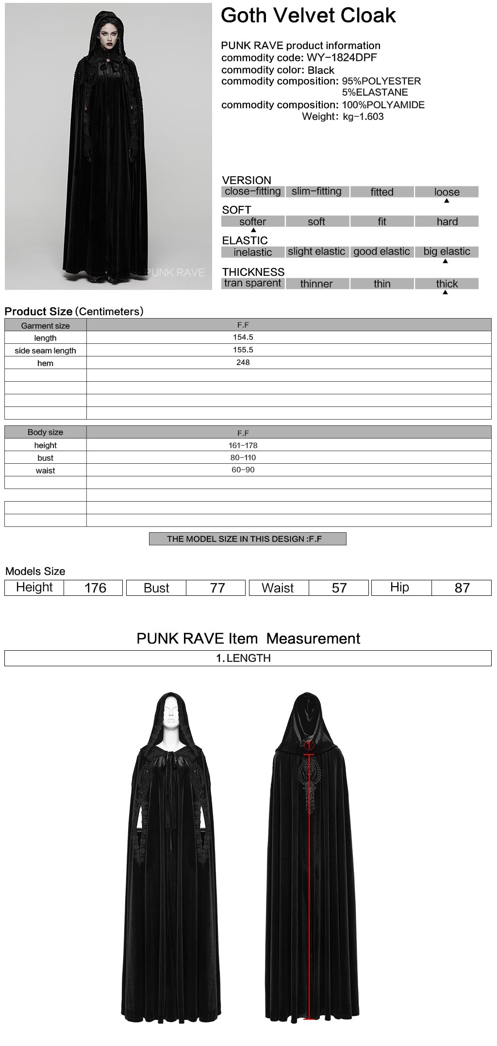 Punk Rave Goth Velvet Cloak – Black - DevilGothic DevilGothic