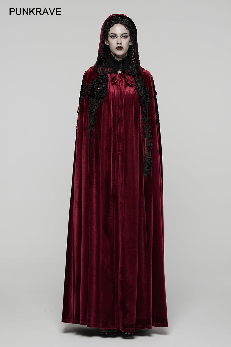 Punk Rave Seraphiel Gothic Velvet Cloak – Blood Red - DevilGothic DevilGothic