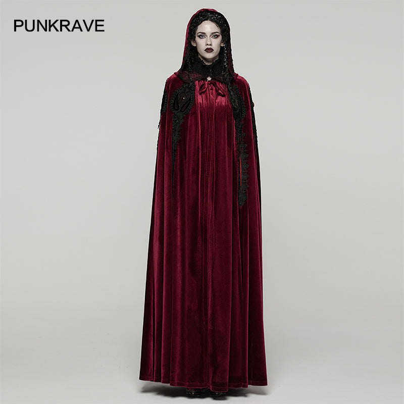 Punk Rave Seraphiel Gothic Velvet Cloak – Blood Red - DevilGothic DevilGothic