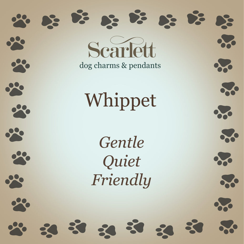 Whippet Personalised Silver Dog Tag Necklace