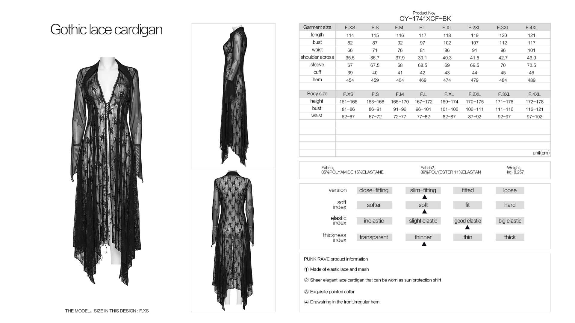 Punk Rave Tau Lace Cardigan - DevilGothic DevilGothic