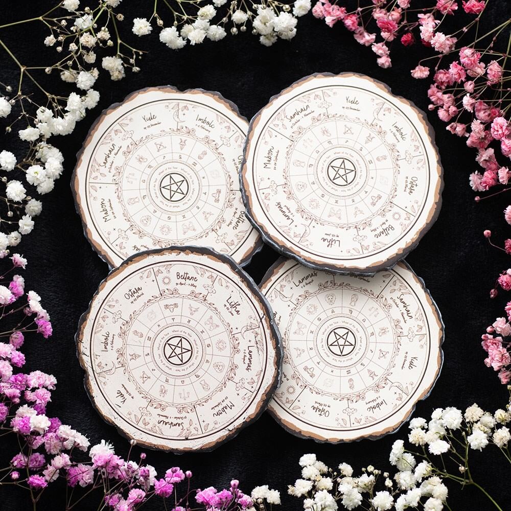 Gothic Gifts Wheel of the Year Coaster Set - DevilGothic DevilGothic