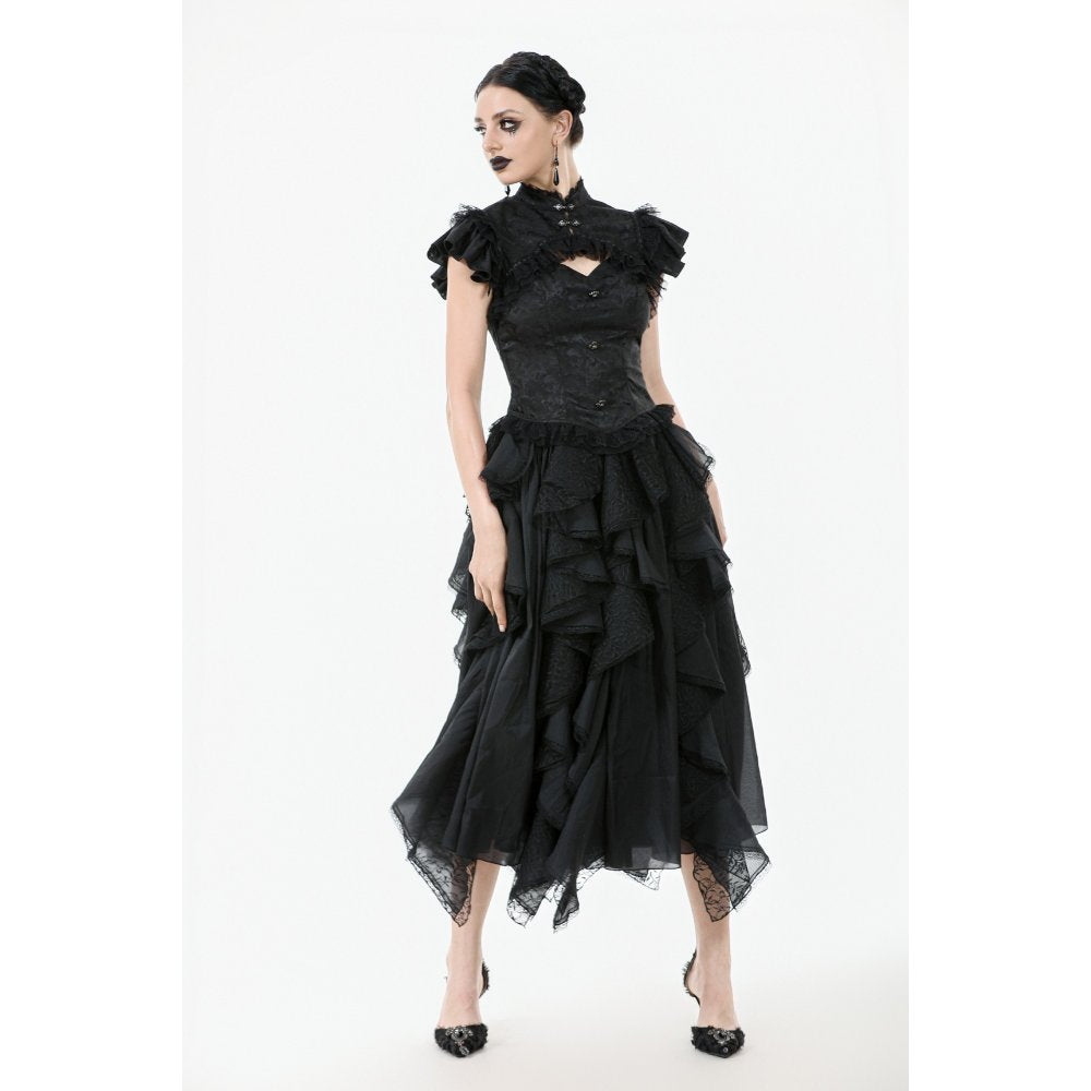 Dark in Love Seraphine Lace Shoulder Goth Top - DevilGothic DevilGothic