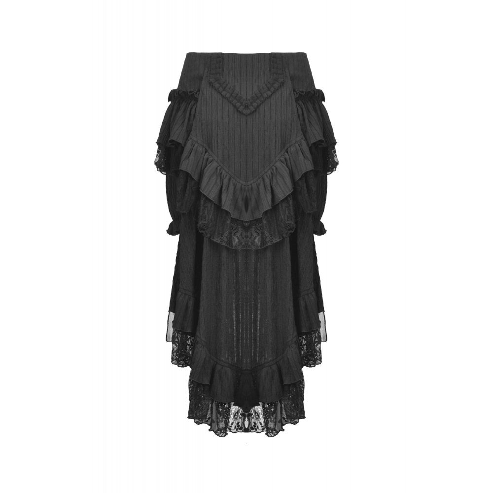 Dark in Love Cordelia Gothic High-Low Layered Skort - DevilGothic DevilGothic