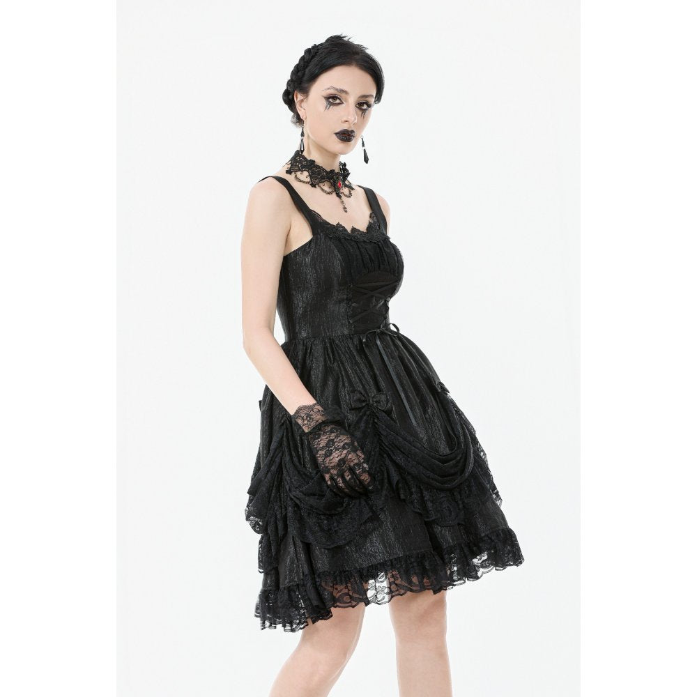 Dark in Love Shadow Lament Ruched Lolita Dress - DevilGothic DevilGothic