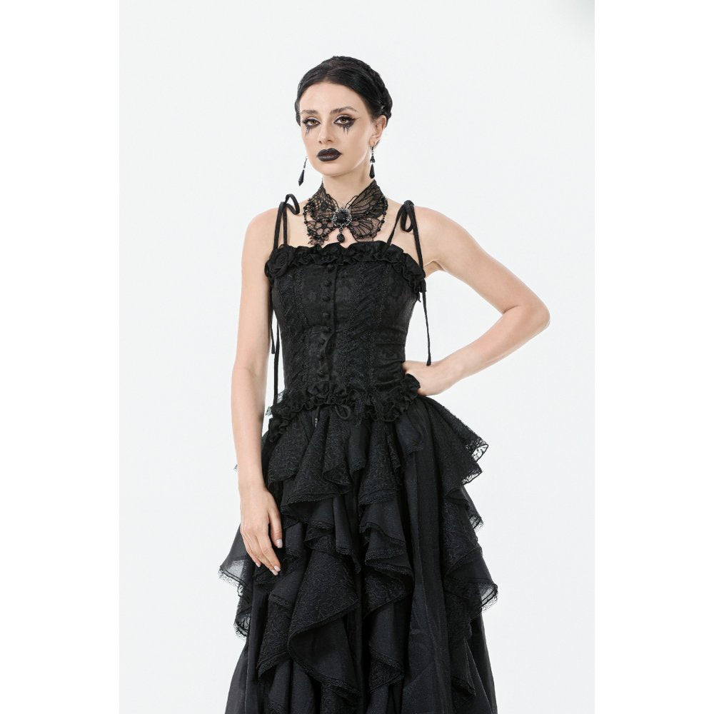 Dark in Love Lysandra Butterfly Lace Beaded Collar - DevilGothic DevilGothic