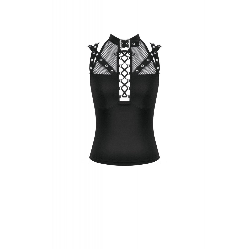 Dark in Love Ruth Mesh Strap Gothic Sleeveless Top - DevilGothic DevilGothic