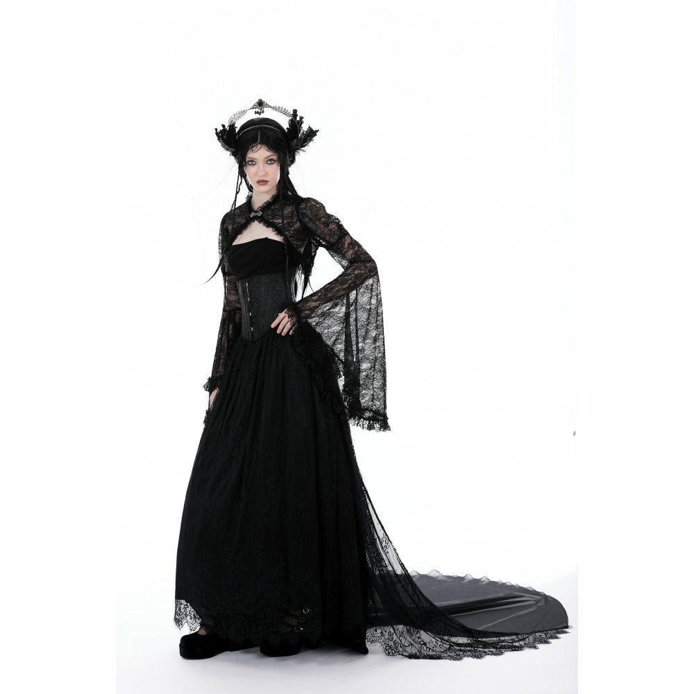 Dark in Love Belladonna Lace Bell Sleeve Goth Shrug - DevilGothic DevilGothic