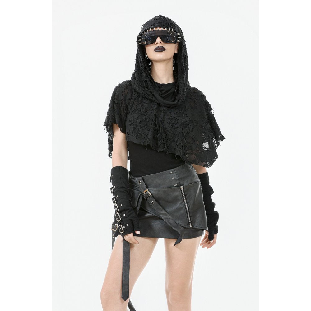 Dark in Love Nyx Distressed Shredded Hooded Poncho - DevilGothic DevilGothic