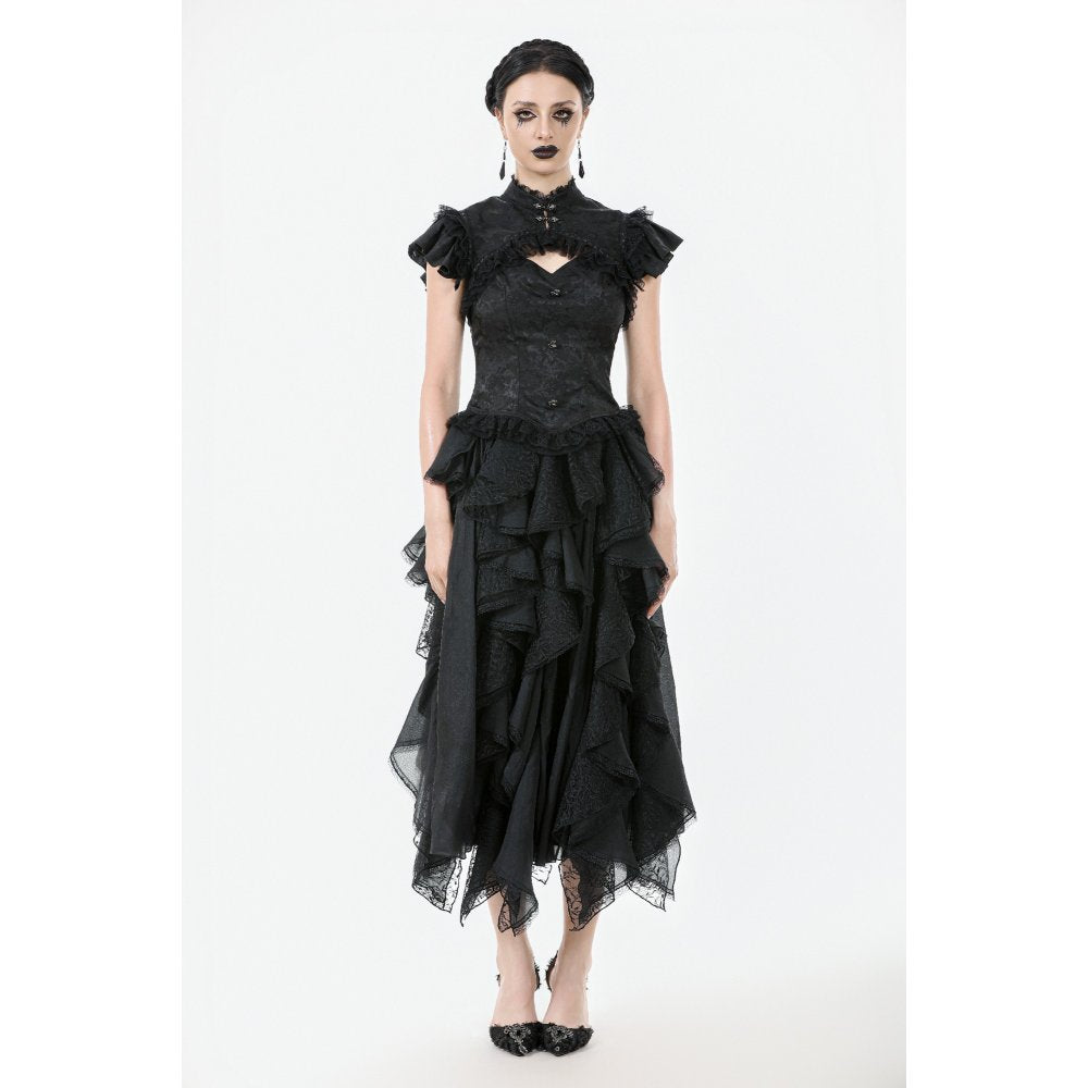 Dark in Love Seraphine Lace Shoulder Goth Top - DevilGothic DevilGothic