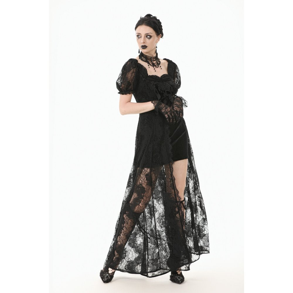 Dark in Love Morwenna Lace Gothic Maxi Dress in Black - DevilGothic DevilGothic