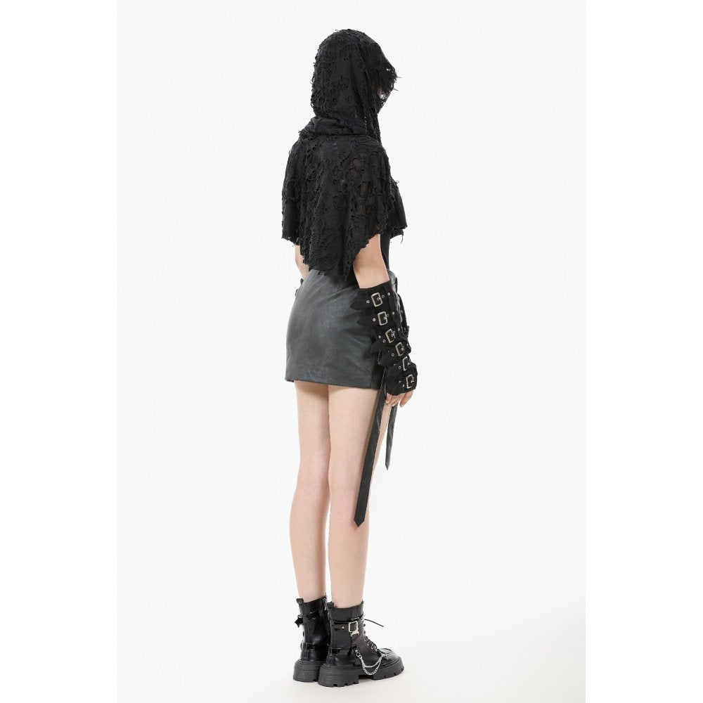 Dark in Love Nyx Distressed Shredded Hooded Poncho - DevilGothic DevilGothic