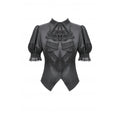 Dark in Love Viktoria Lace Ruffle Gothic Blouse in Black - DevilGothic DevilGothic