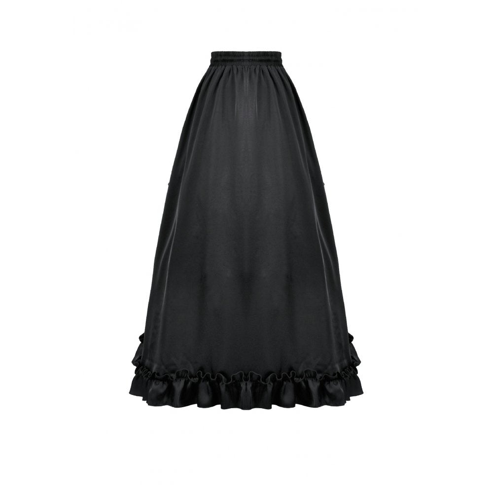 Dark in Love Gothic Victorian Lace Panel Skirt (Crimson) - DevilGothic DevilGothic