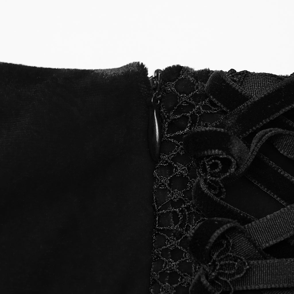 Punk Rave – Belladonna Goth Rose Fishtail Skirt - DevilGothic DevilGothic