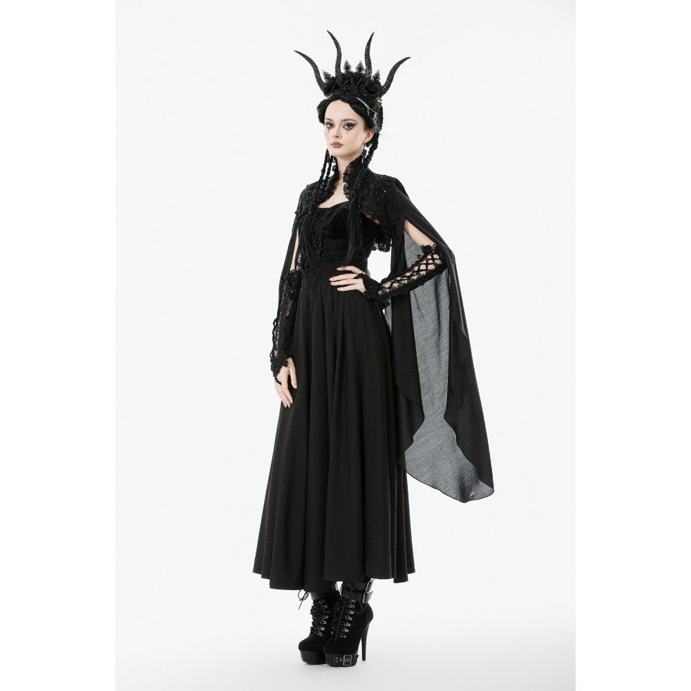 Dark in Love Erzsébet Dramatic Lace Gothic Cape Shrug - DevilGothic DevilGothic