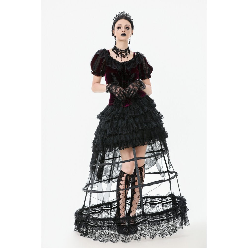 Dark in Love Isolde Velvet & Lace Puff Sleeve Bolero - DevilGothic DevilGothic