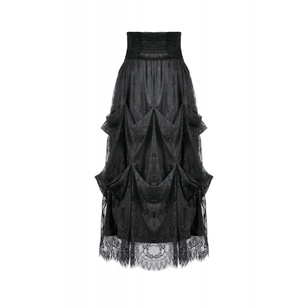 Dark in Love Gloriana Draped Maxi Skirt - DevilGothic DevilGothic