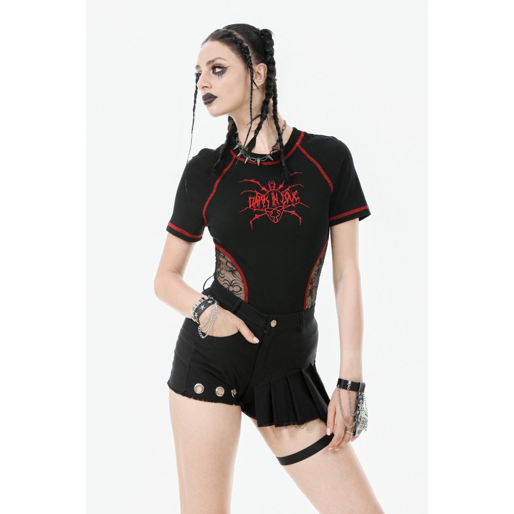Dark in Love Gwen Pleated Garter Shorts - DevilGothic DevilGothic