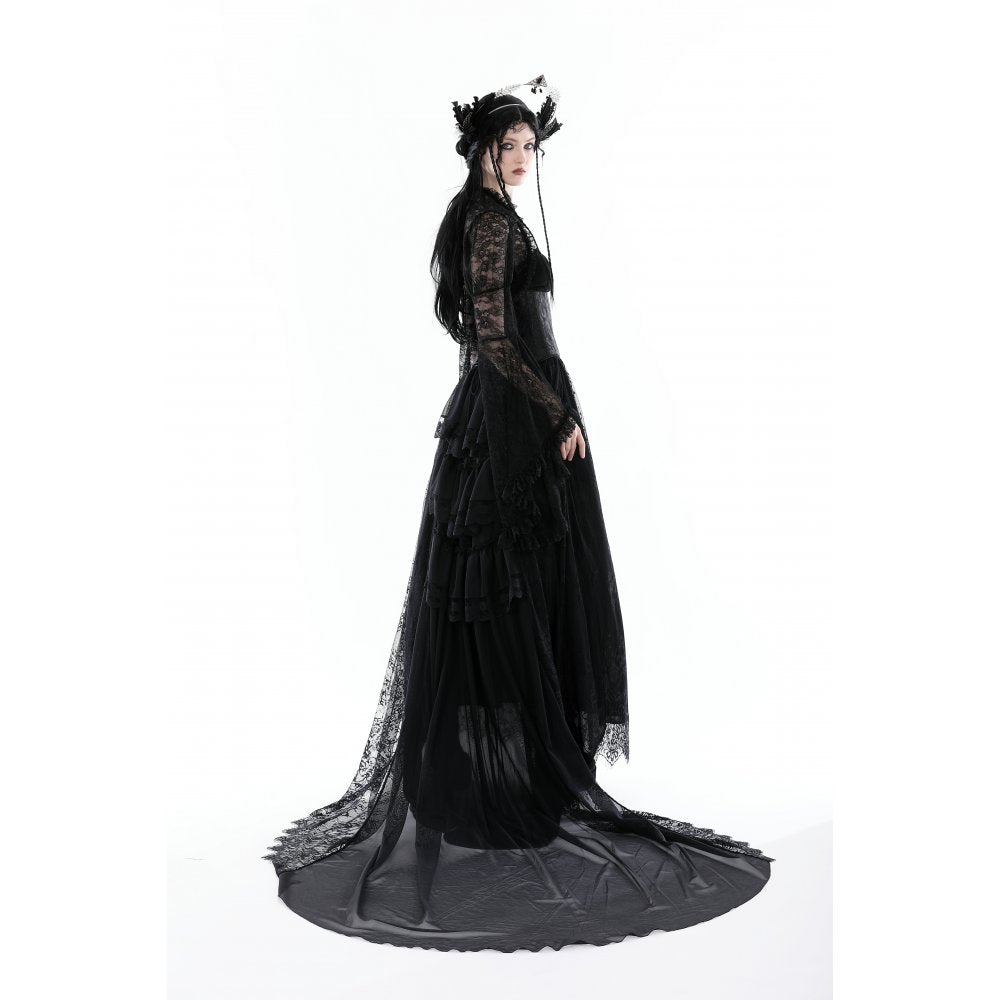 Dark in Love Belladonna Lace Bell Sleeve Goth Shrug - DevilGothic DevilGothic