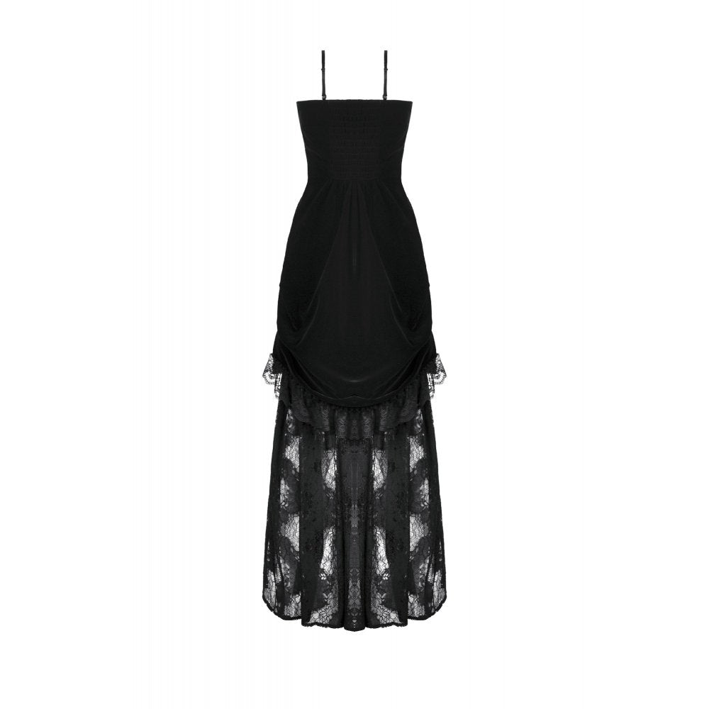 Dark in Love Vampiress Royal Velvet and Lace Maxi Dress - DevilGothic DevilGothic